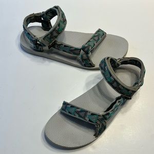 TEVA Men’s Original Universal Blue Gray Green Outdoor Sandals Shoes 1004006 12